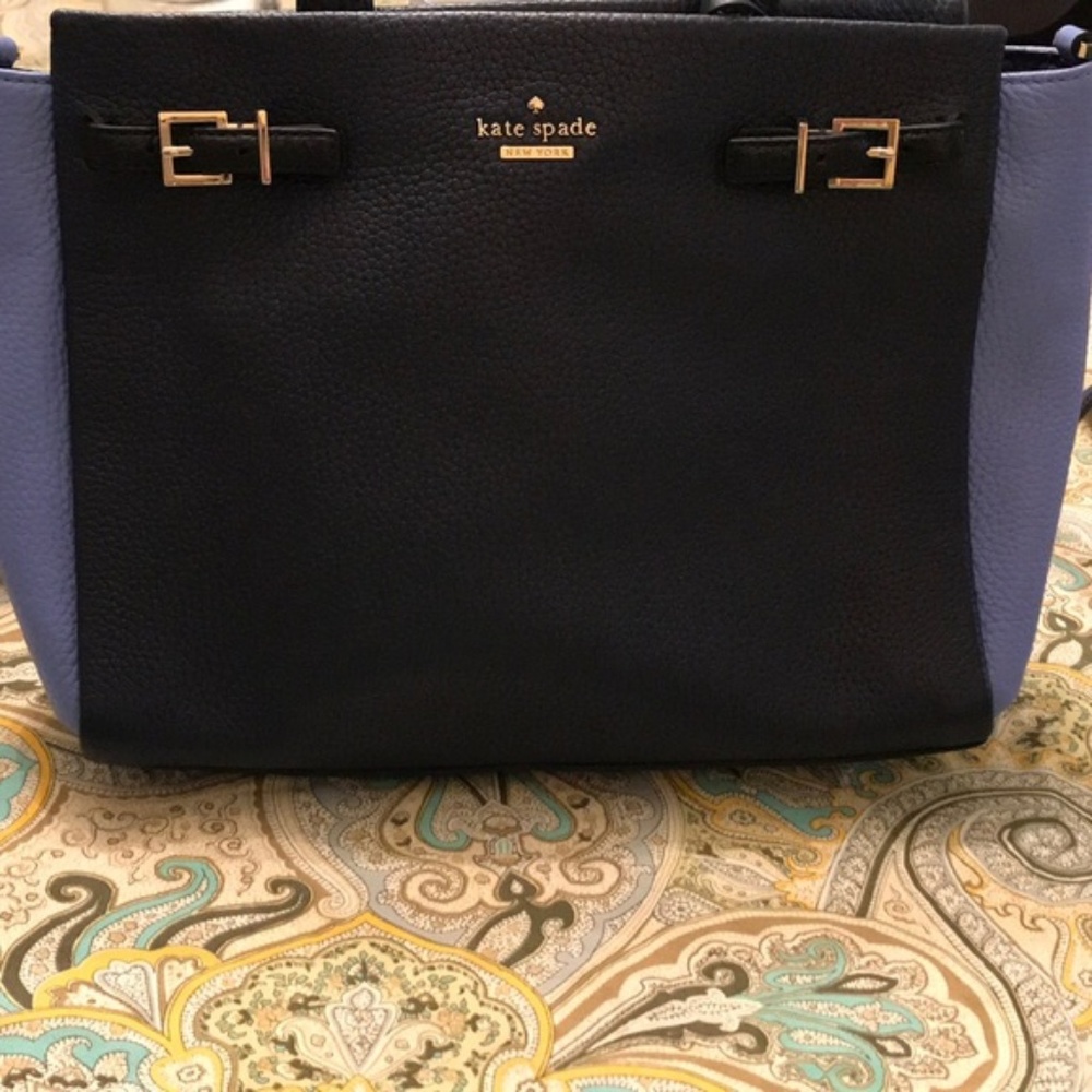 Kate Spade navy and periwinkle shoulder purse